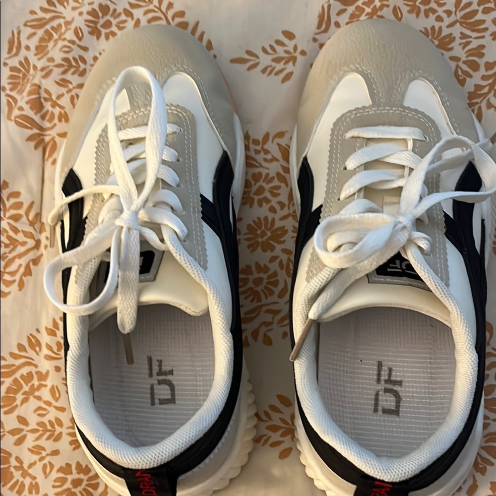 Women's Stylish White and Black Sneakers